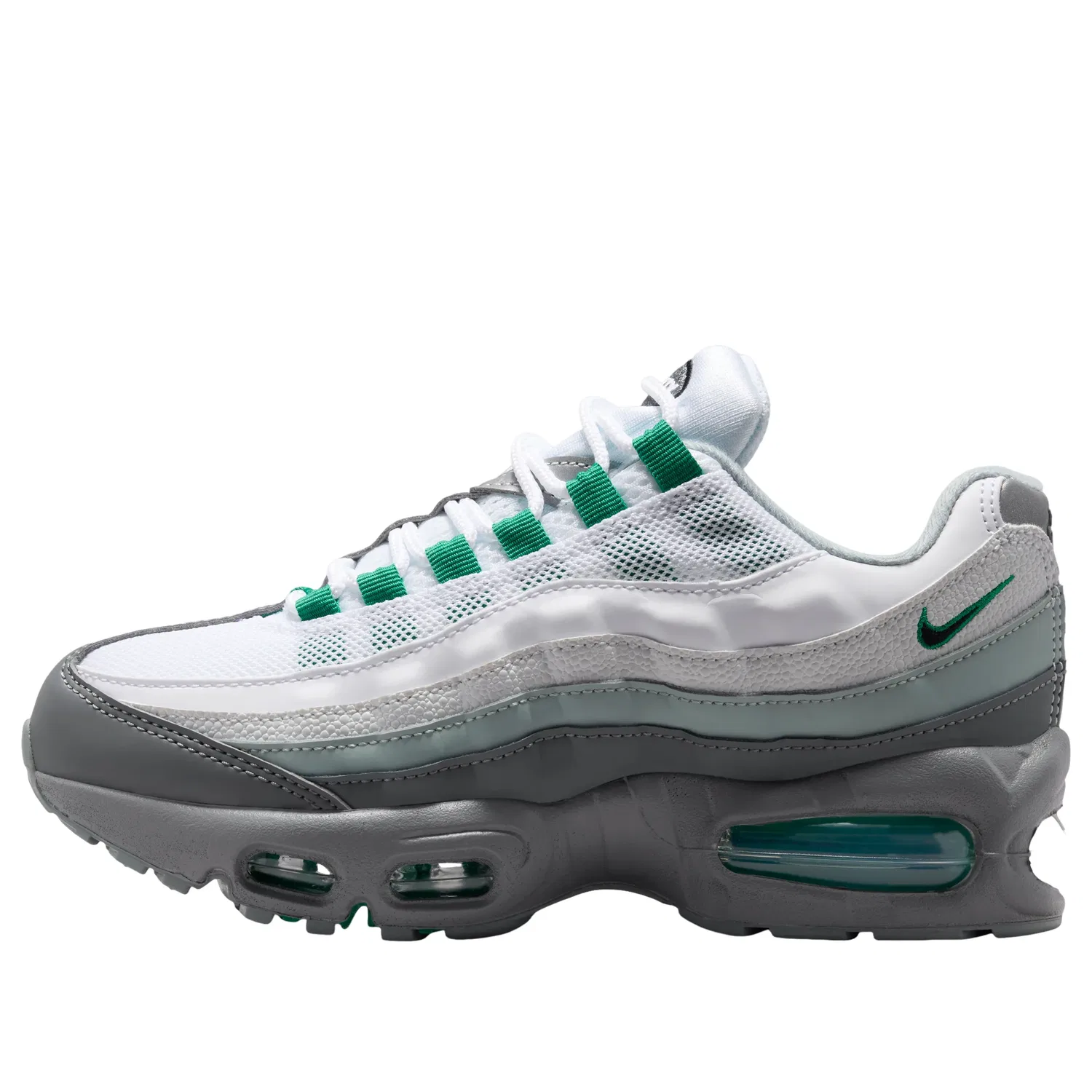 Детские кроссовки с сетчатым верхом Air Max 95 Big Bubble 'Smoke Grey Malachite' Nike, Smoke Grey/Malachite/Light Pumice/Black