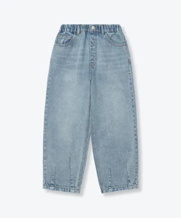 Джинсы с широкими штанинами на резинке Musinsa Standard Kids, Light Indigo — фото 3