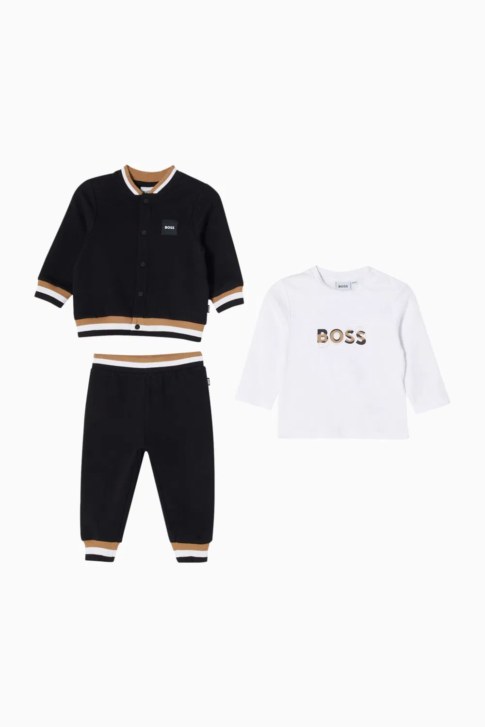Комплект из футболки и шорт с логотипом Logo Tracksuit BOSS Kidswear, черный