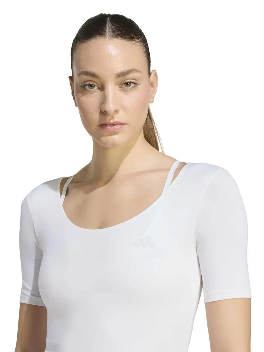 Спортивная футболка ADIDAS PERFORMANCE Performance Shirt 'ALL ME ESS' белого цвета — фото 3