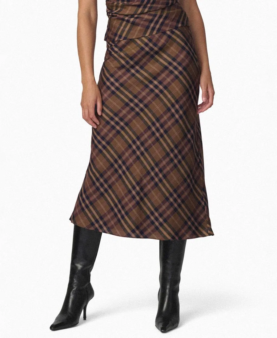 Юбка-миди с принтом The Ines Joe's Jeans, Camel Plaid