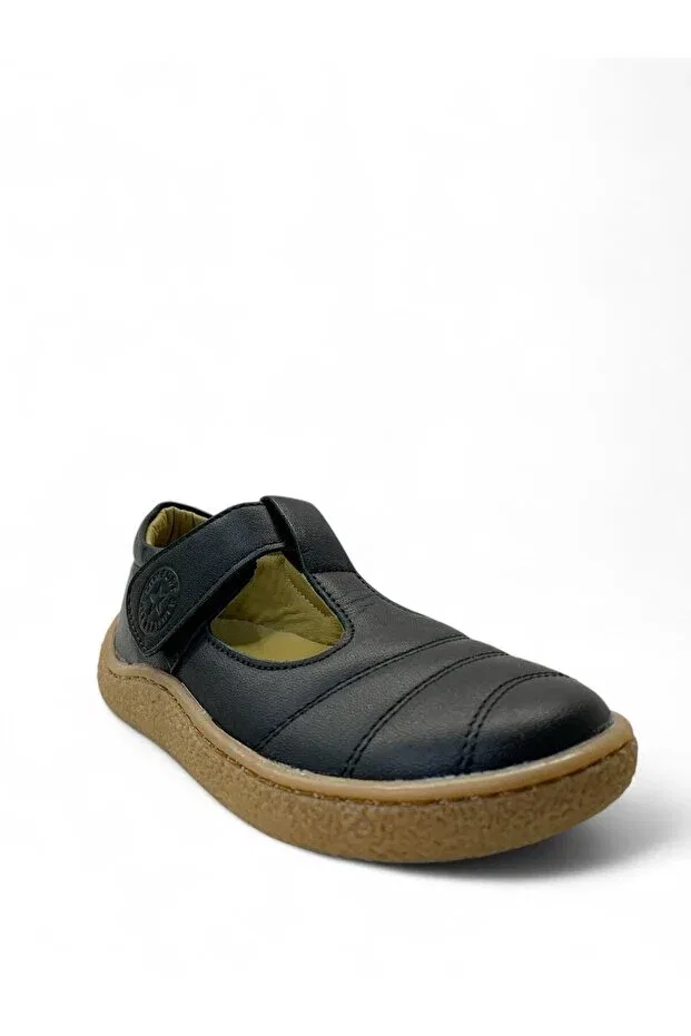 Детские балетки для девочек кожаные 512 orthopedic Tuğba Ortopedi, Black — фото 2