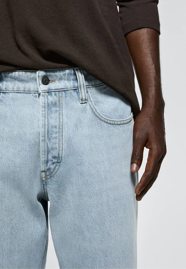 Джинсы деним Slim fit jeans Massimo Dutti, Light Blue Denim, светло-голубой — фото 4