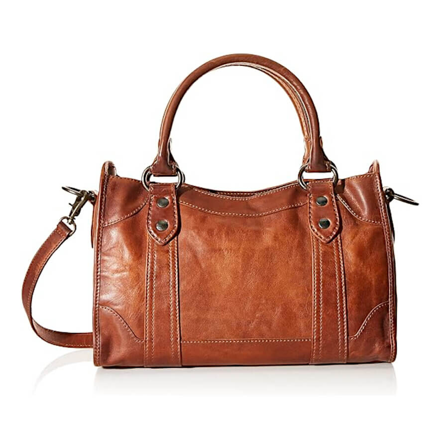 

Кожаная сумка Frye Melissa Zip Satchel, коричневый