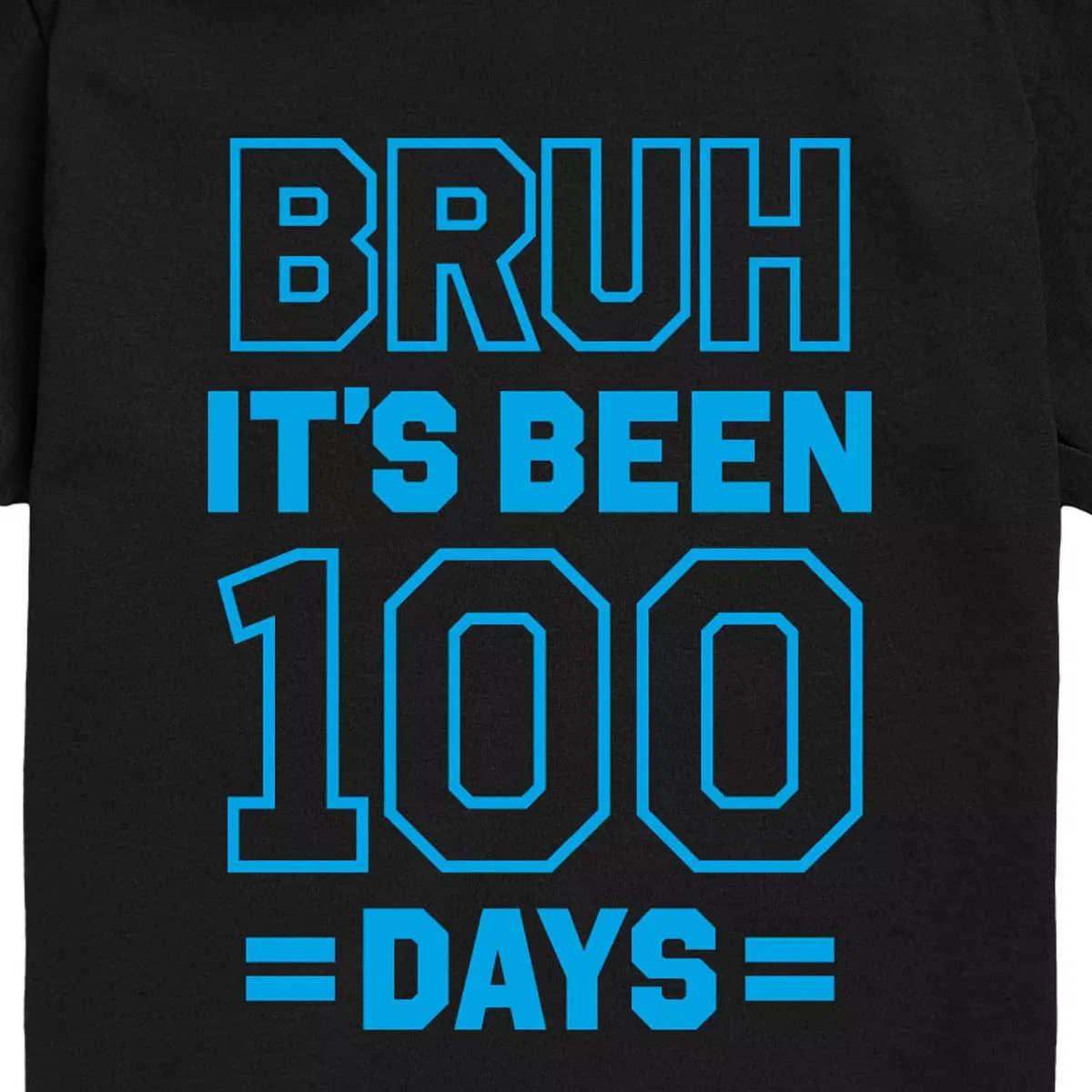 Детская футболка с принтом Bruh it's Been 100 Days Instant Message, Black — фото 2