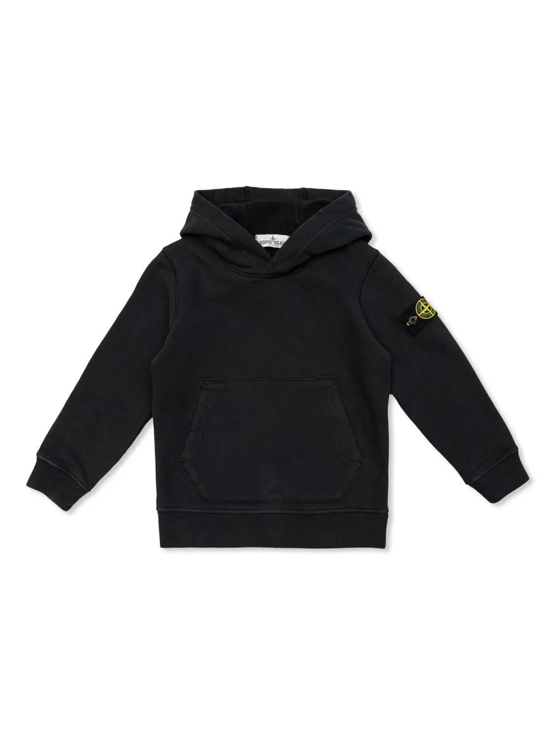 Худи с лого из хлопка Stone Island, черный