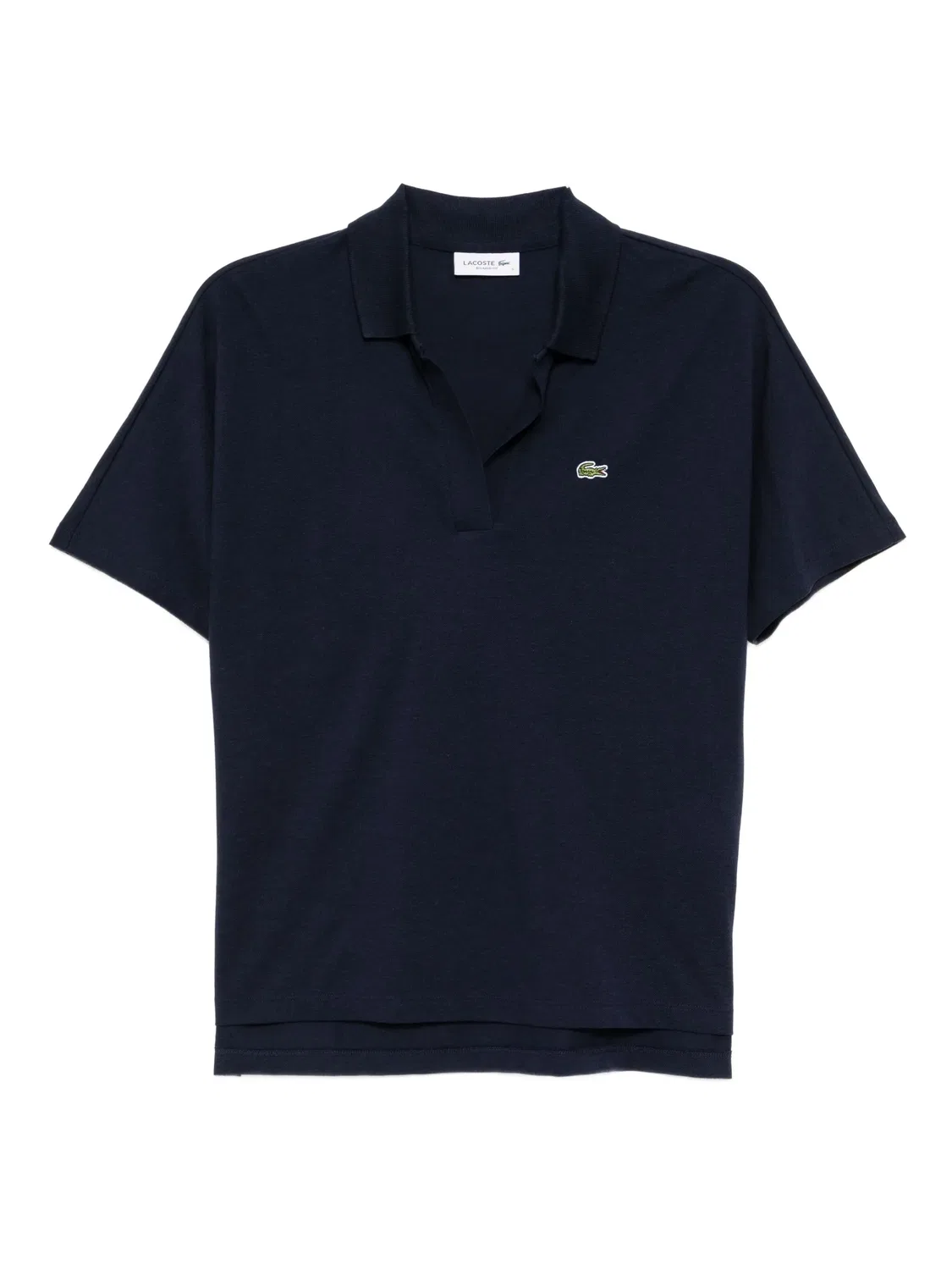 Топ из Жидкого Пике Темно-Синего Цвета Lacoste, темно-синий