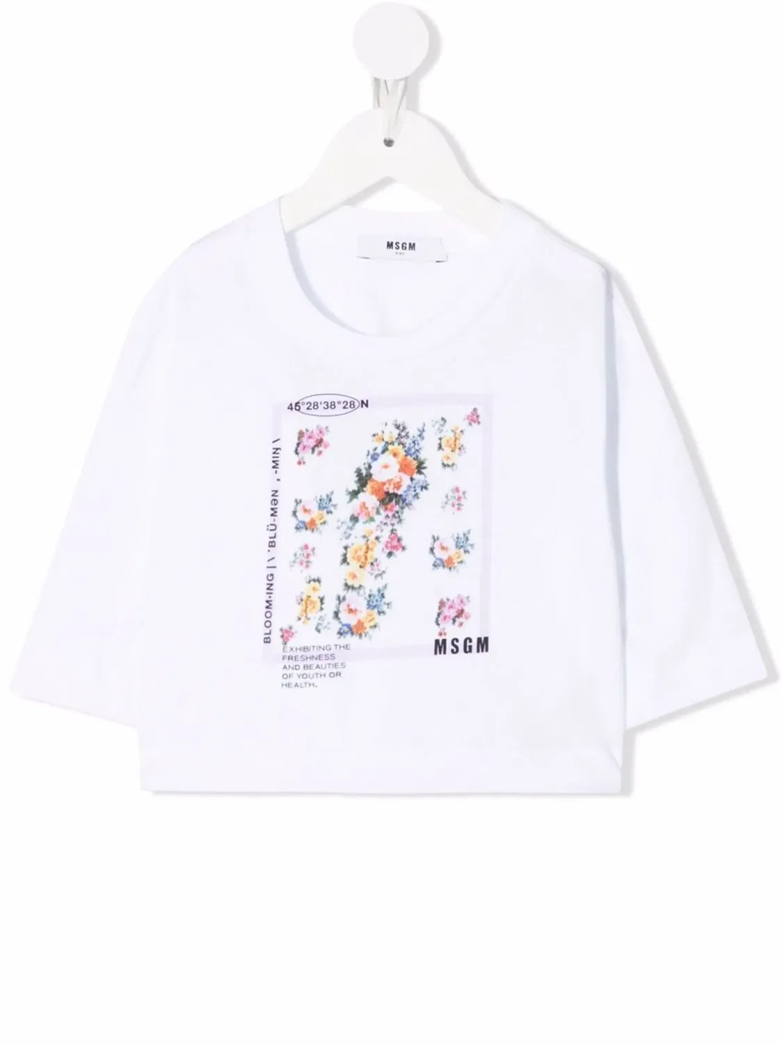 Футболка с цветочным принтом MSGM, белый