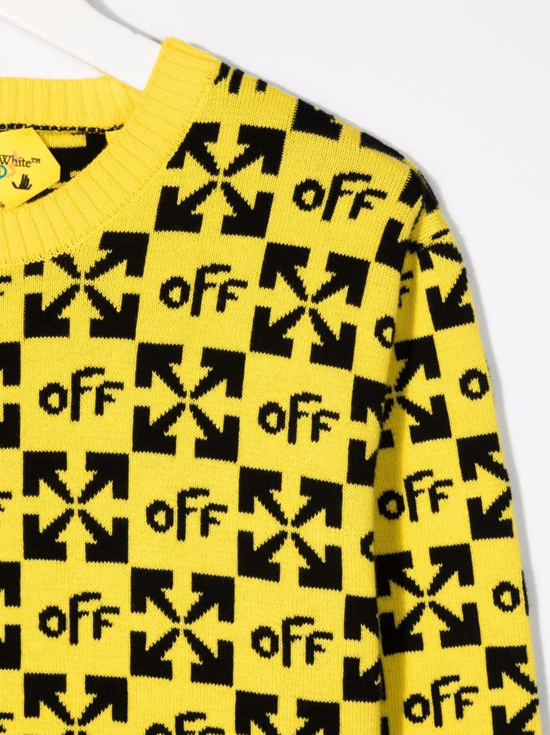 Свитшот с логотипом по всей поверхности OFF-WHITE, желтый — фото 3