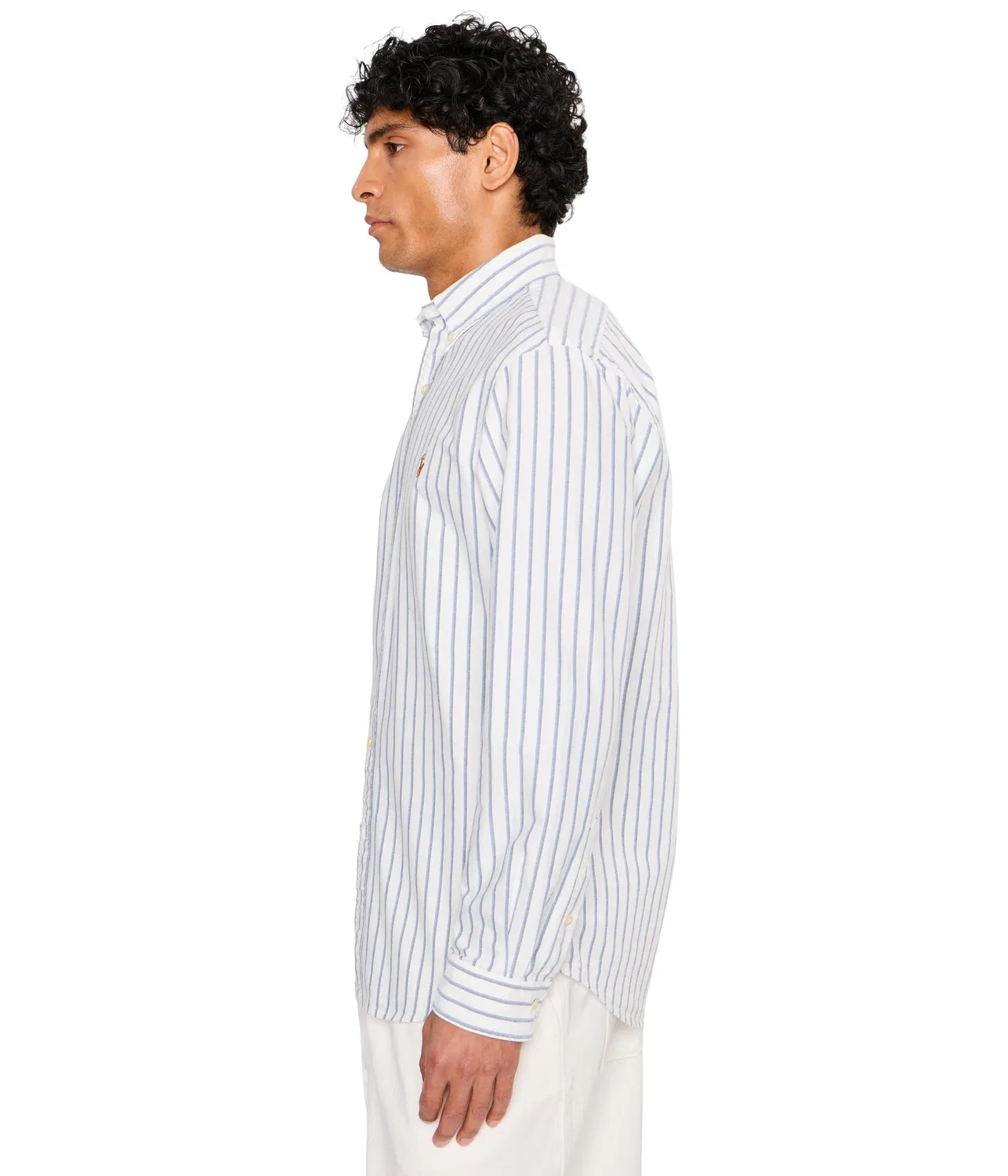 Рубашка Оксфорд в полоску Polo Ralph Lauren, White/Blue Multi — фото 3