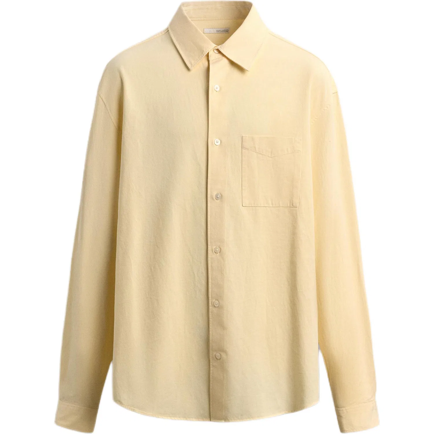 Женская рубашка с отложным воротником Light Beige Yellow/Yellow ZARA, Светло-бежевый Желтый