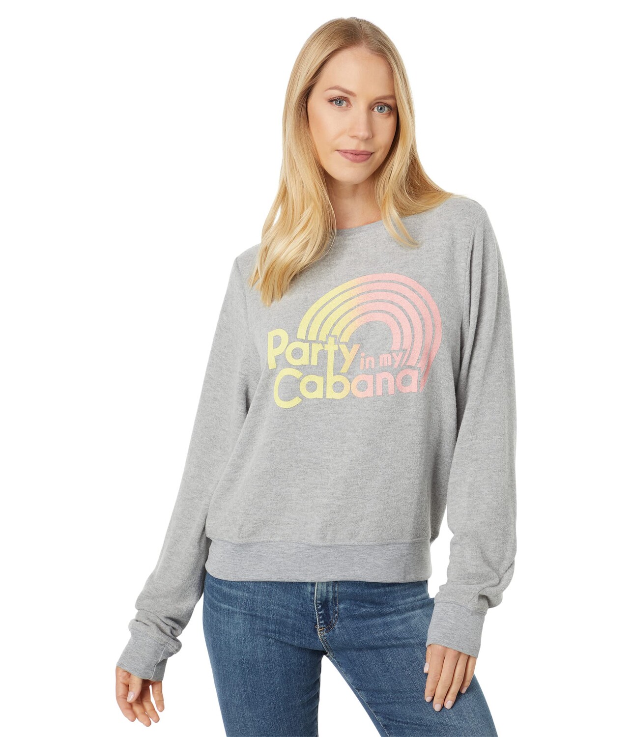 

Пуловер Wildfox, Party in My Cabana Baggy Beach Sweatshirt, Серый, Пуловер Wildfox, Party in My Cabana Baggy Beach Sweatshirt