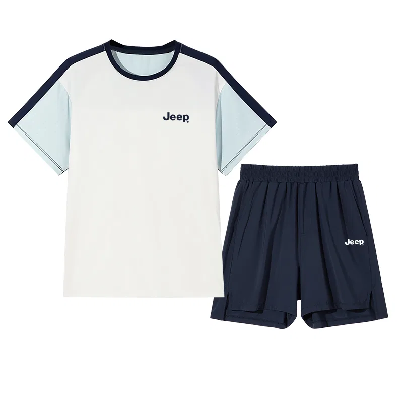 Детский спортивный комплект с круглым вырезом, Jeep, White/E Navy Label K+E White Label K