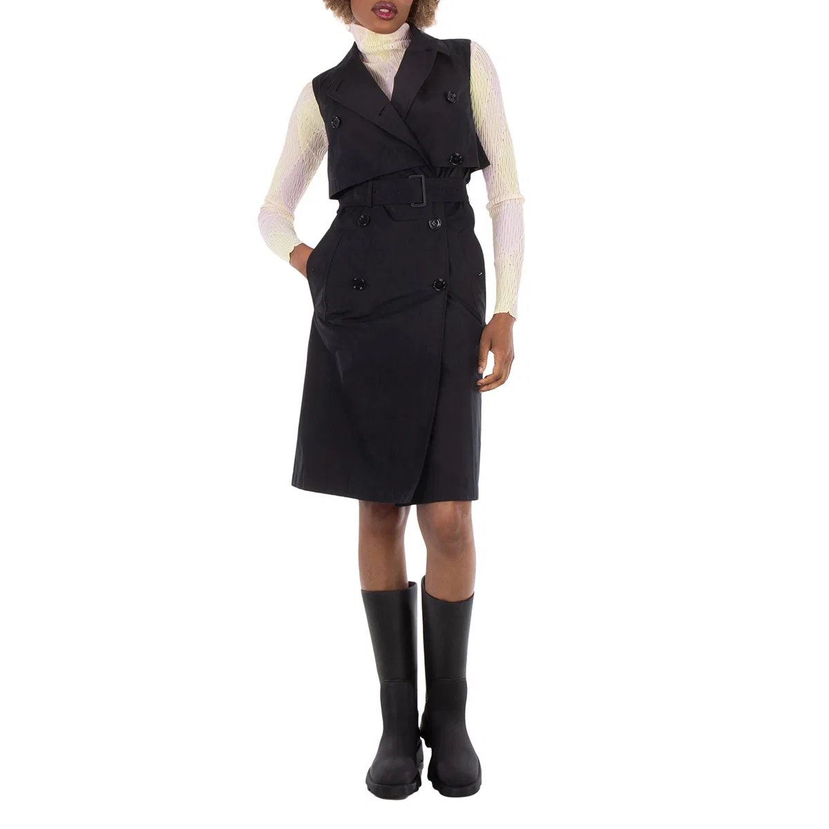 Платье-тренч с двубортной застежкой Mona Burberry, Black