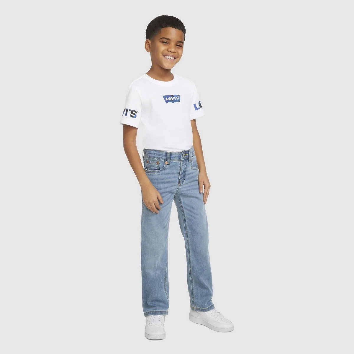Прямые спортивные джинсы 514 для мальчиков 4-7 лет Levi's, Blue Stone - Light Wash