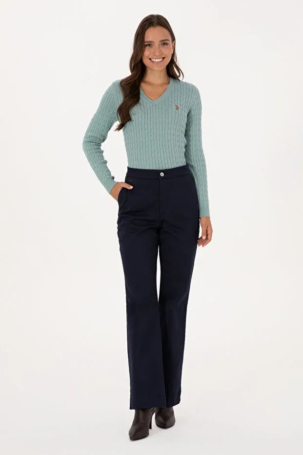 Женские брюки из канваса с зауженным клешем U.S. Polo Assn., Navy Blue