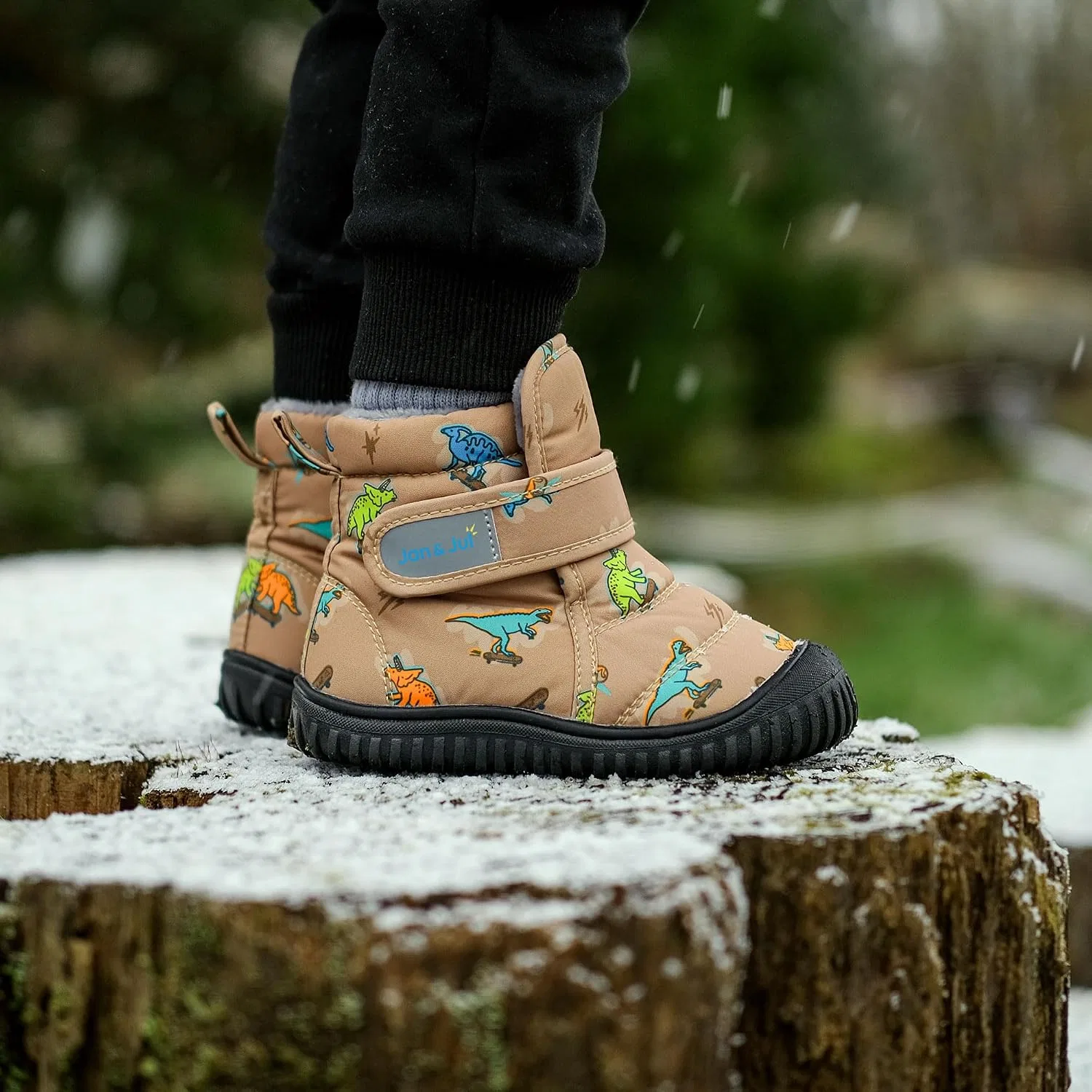 Детские снежные ботинки для мальчиков Toasty-Dry JAN & JUL, Skater Dinos — фото 2