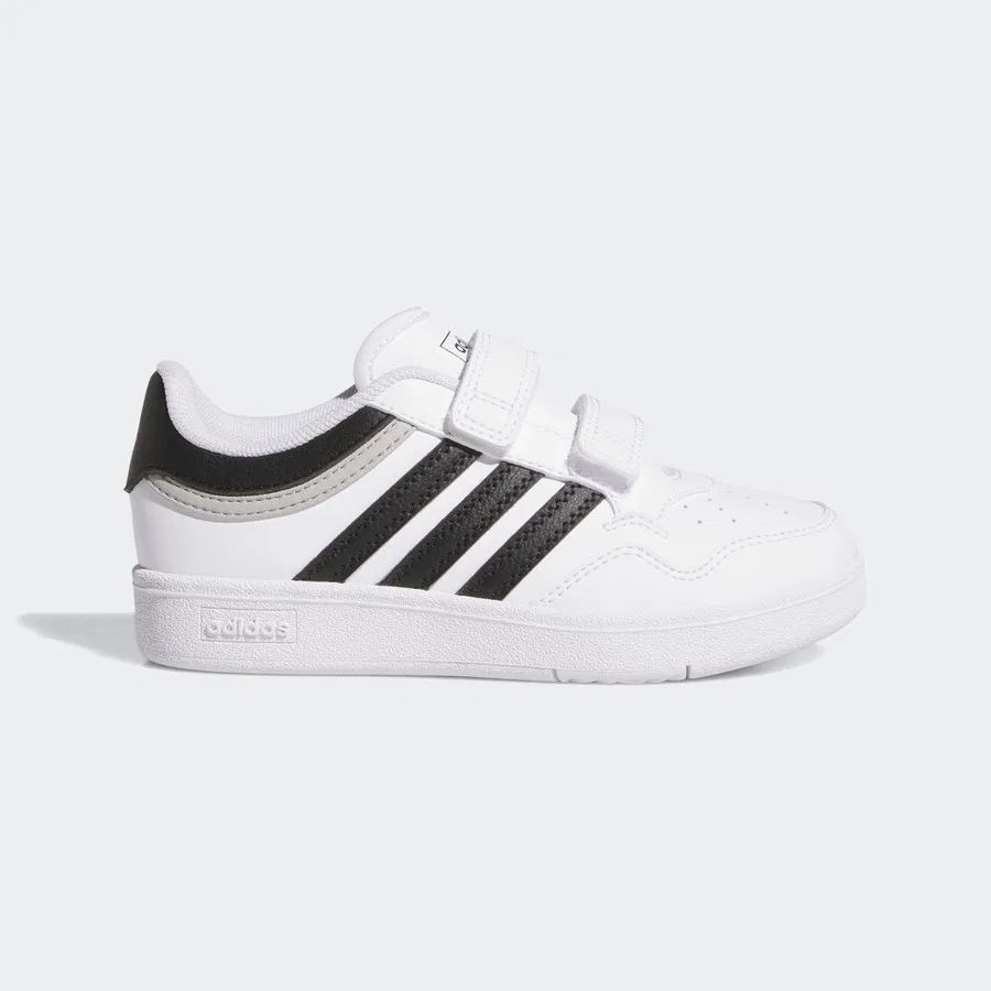 Детские спортивные кроссовки с липучками Hoops 4.0 adidas, Бело-черно-серый