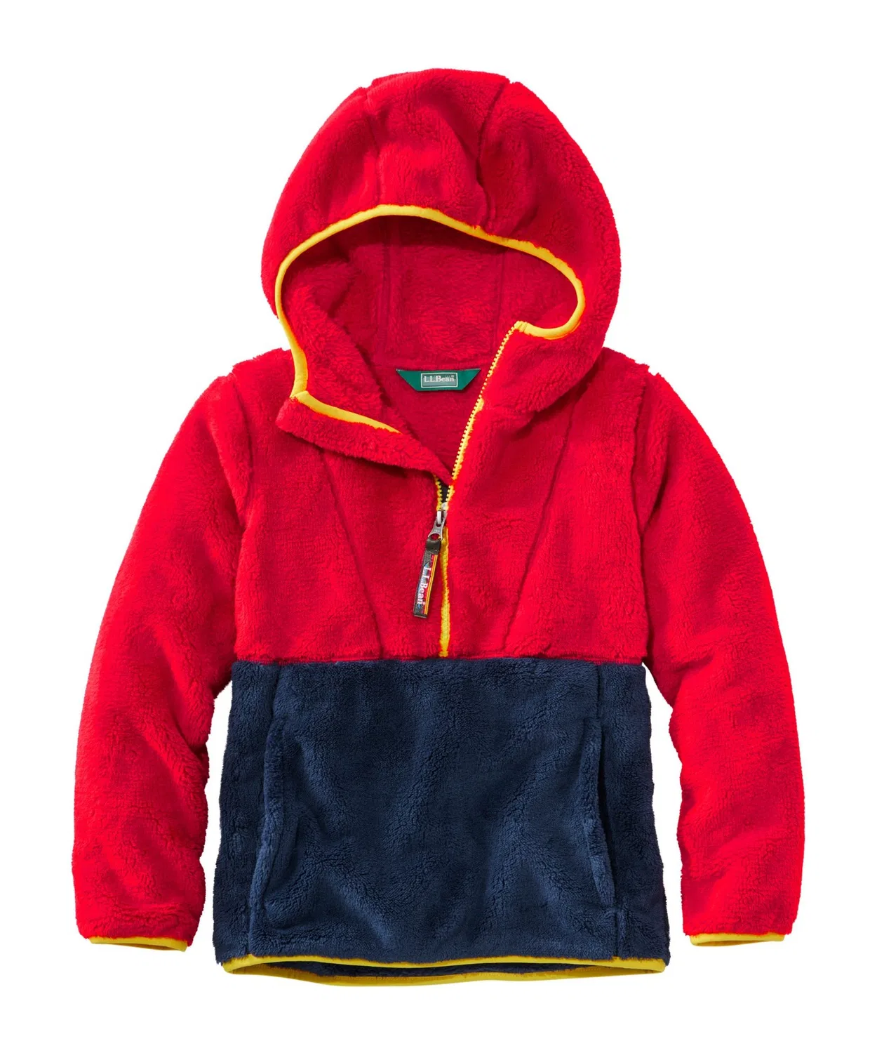 Детский флисовый пуловер с капюшоном и принтом L.L.Bean, Red