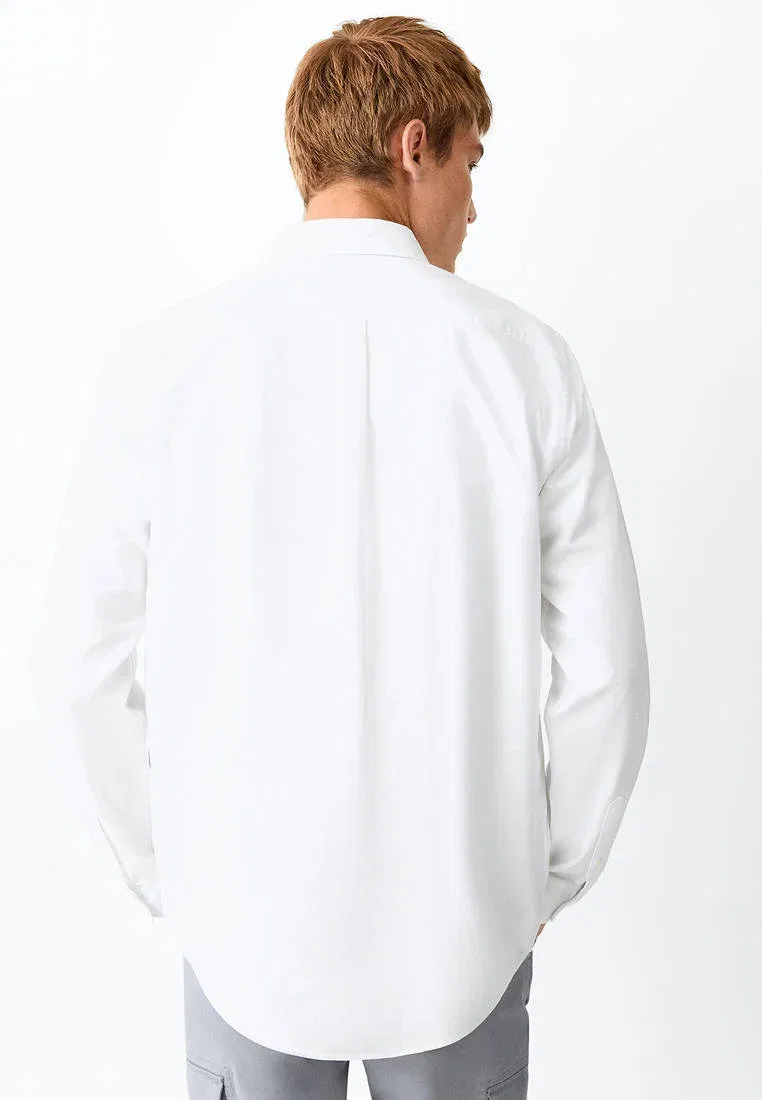 Подростковая - рубашка Mango Kids, Off-White — фото 3