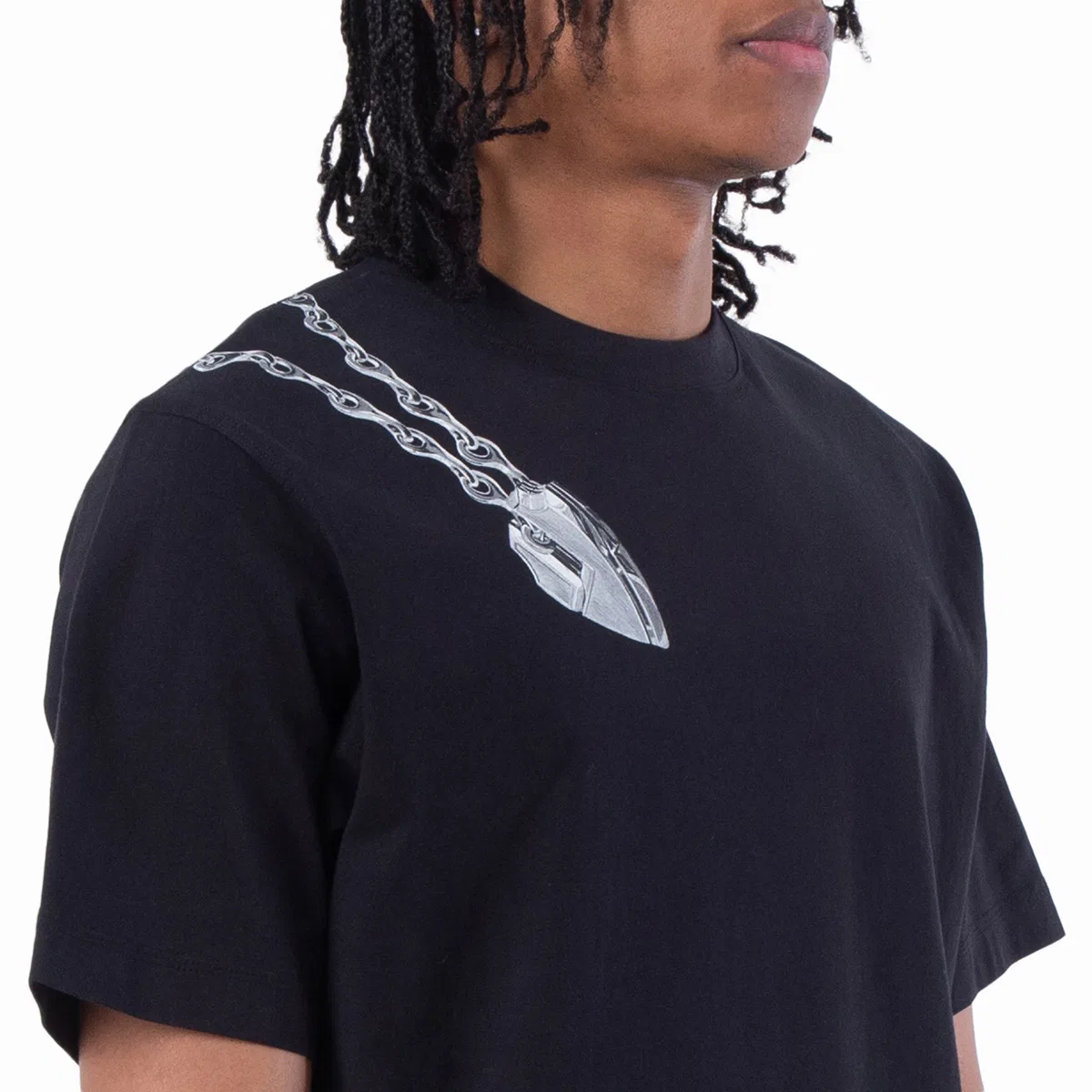 Футболка хлопковая с принтом Shield Crewneck Burberry, Black Ip Pattern — фото 2