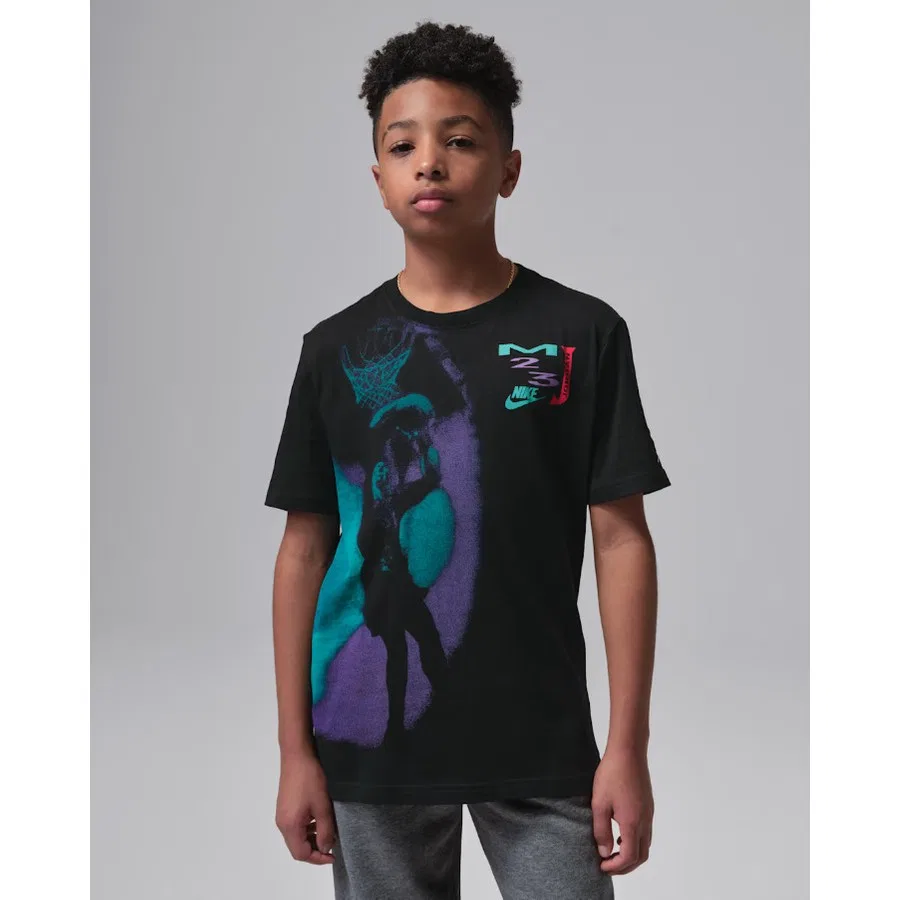 Детская футболка с коротким рукавом Nike Jordan MJ Bklyn Dream Dunk SS Tee, Черный — фото 4