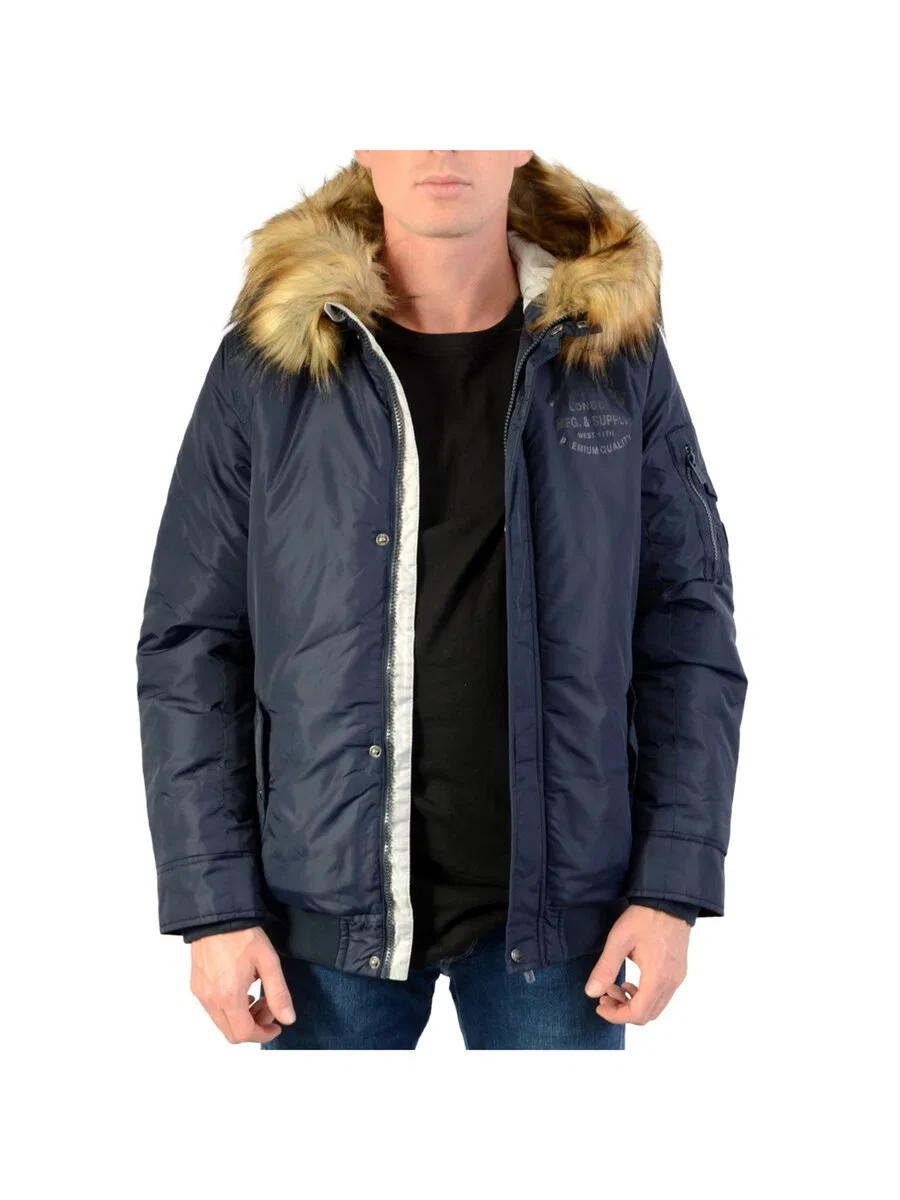 Зимняя куртка Pepe Jeans темно-синего цвета — фото 4
