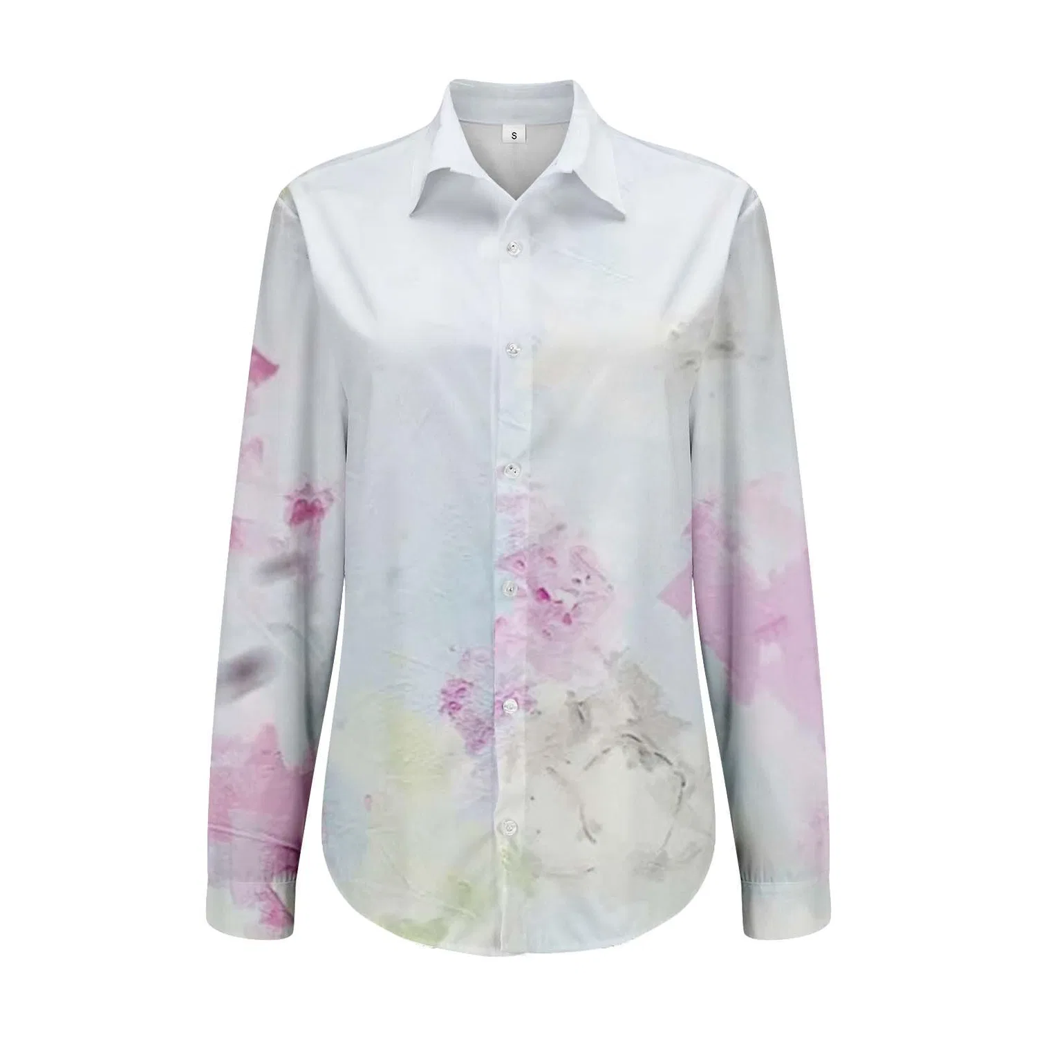 Женская туника с V-образным вырезом Cotton Linen Shirt, W Light Blue — фото 4
