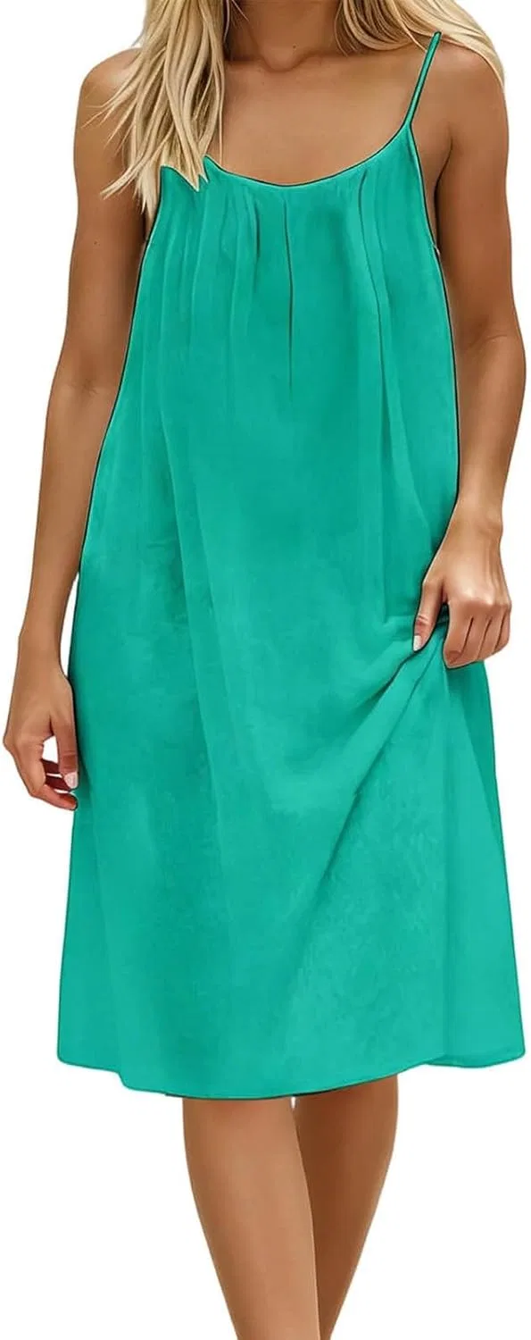 Женское летнее платье на бретелях с открытой спиной Mint Green — фото 2