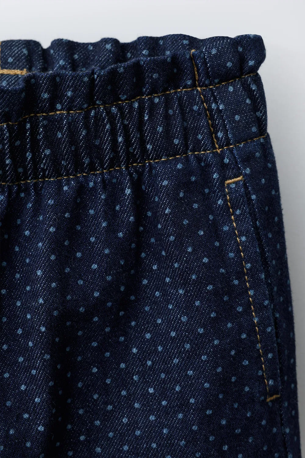 Широкие джинсы в горошек ZARA, Blue — фото 3