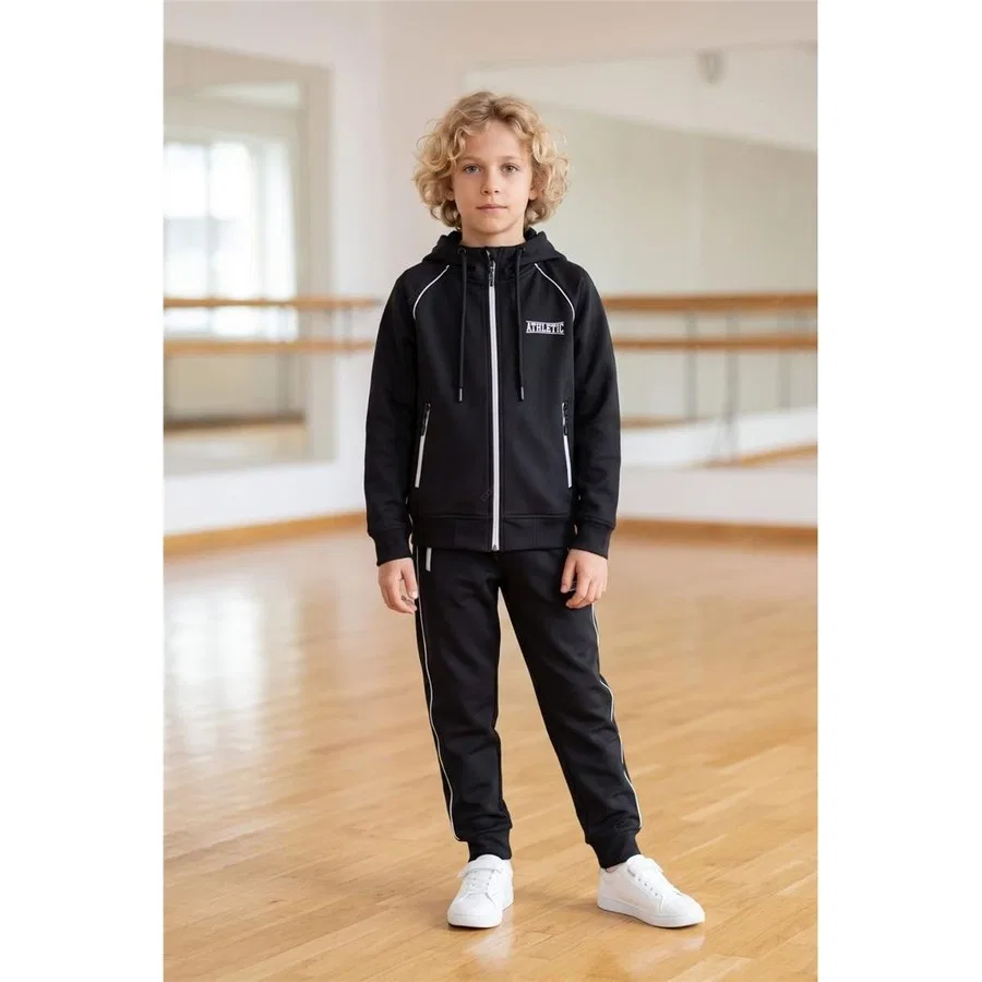 Детский спортивный комплект из футера с капюшоном Athletic Pina Kids, Аквамарин