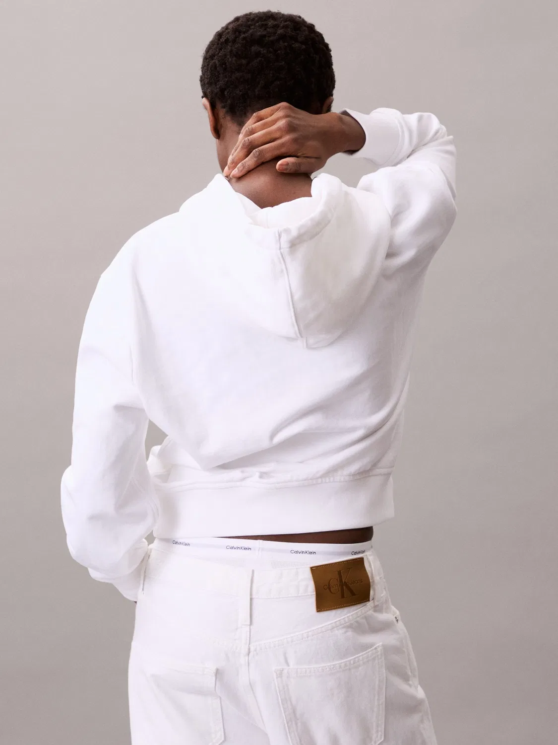 Худи Calvin Klein из хлопкового терри, Regular Fit, белый — фото 2