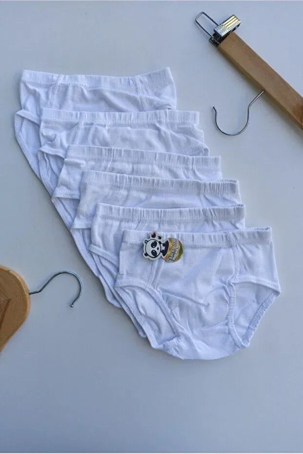 Детские трусы для мальчиков хлопковые 6-Piece boy's panties Tutku, White