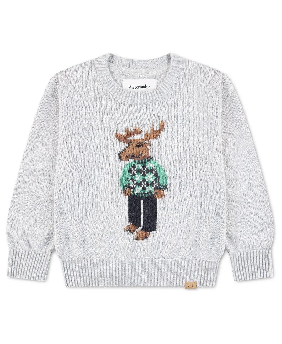 Детский свитер с вышитым лосем abercrombie kids, High Rise — фото 3