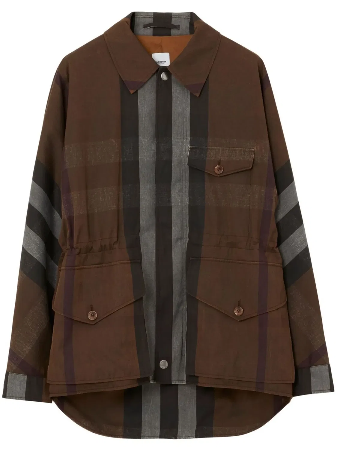 Burberry Куртка с Принтом В Клетку Коричневого Цвета