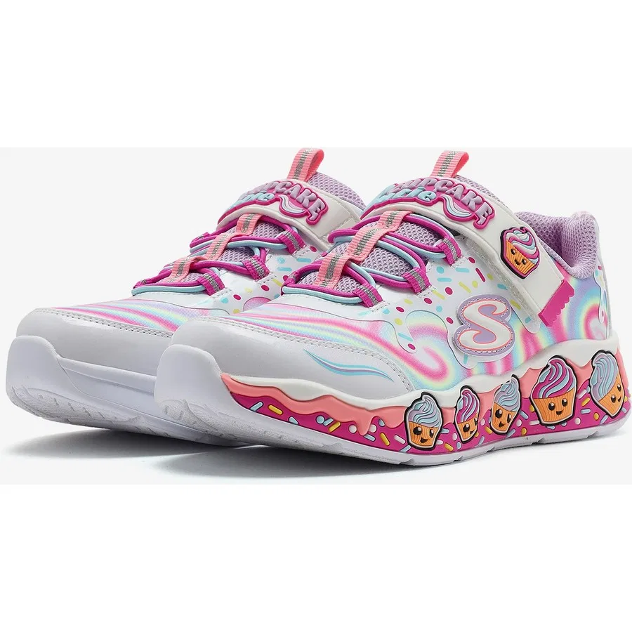 Детские кроссовки с принтом Cupcake Cutie Skechers, Белый — фото 3