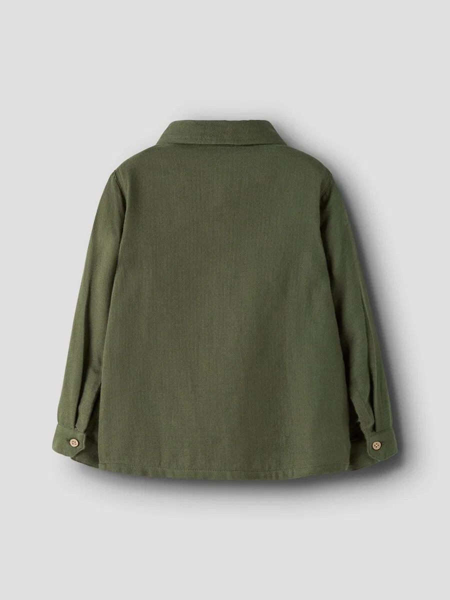 Рубашка на пуговицах Lil'Atelier Comfort fit, зеленого цвета — фото 2