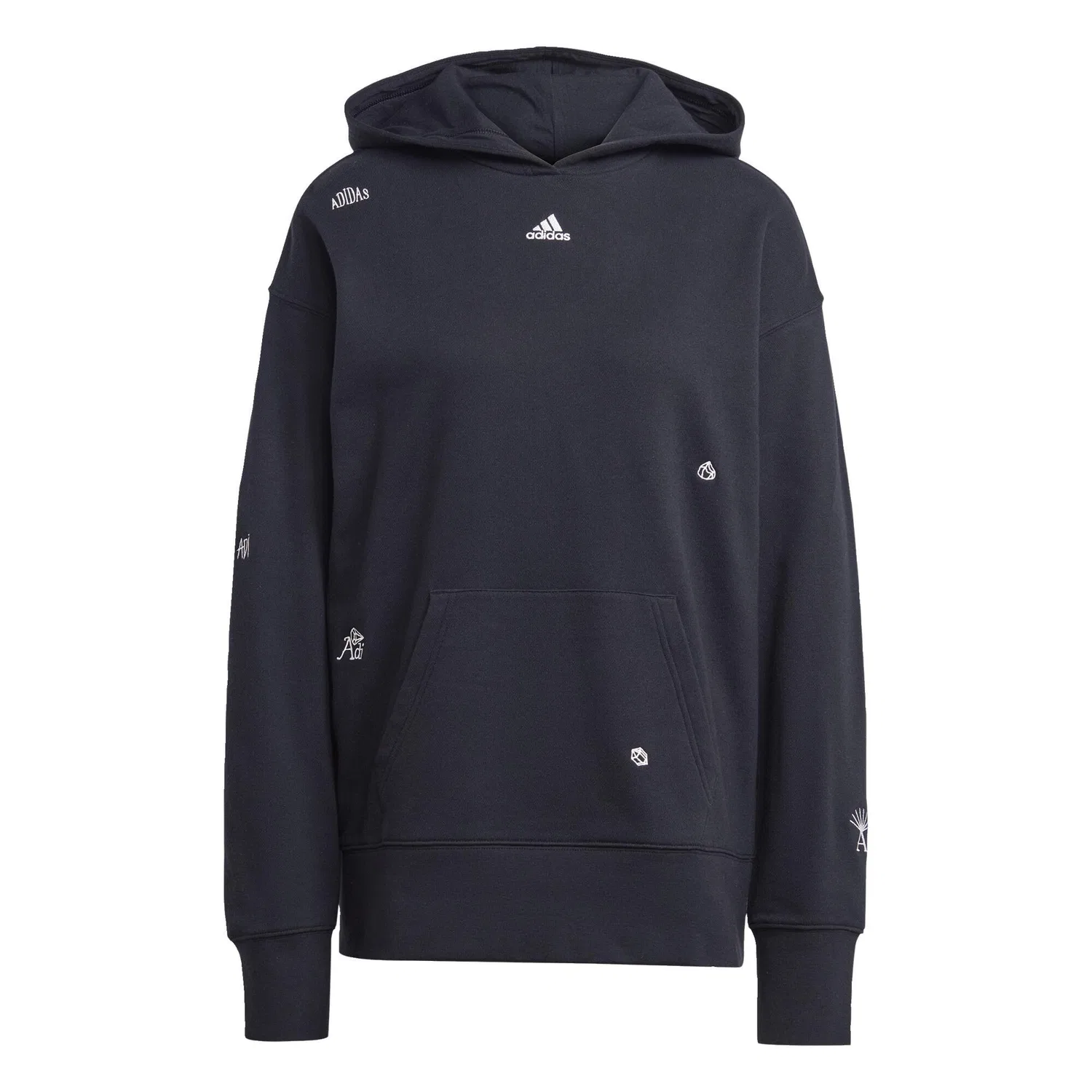 Мужское худи свободного кроя Relaxed Healing Crystals-Inspired Graphics Adidas, Schwarz Weiß — фото 3