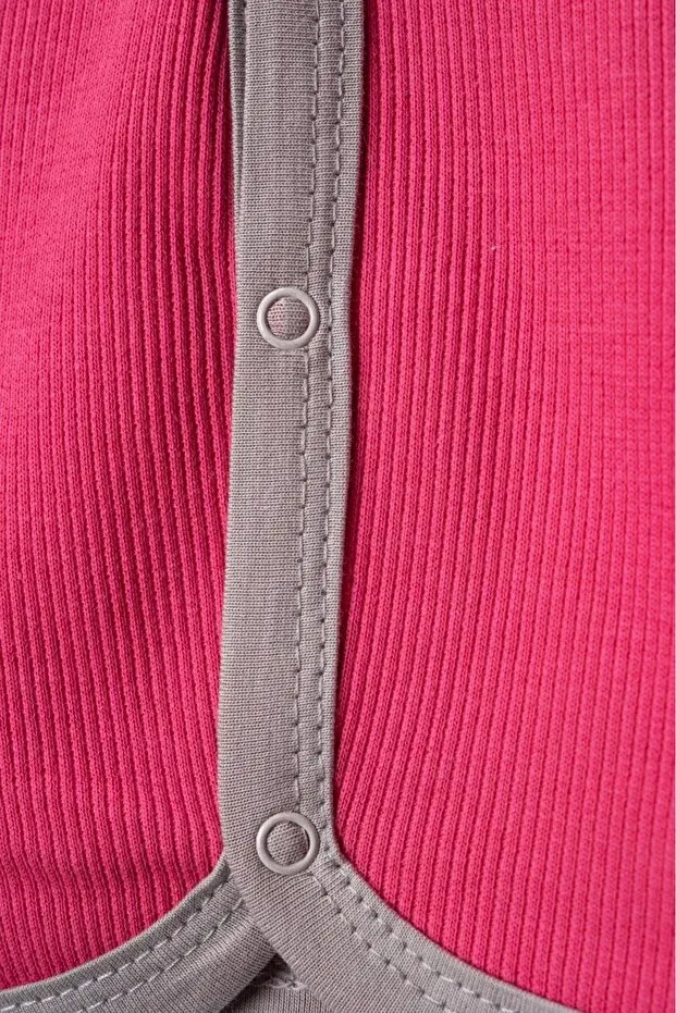 Детское боди-комбинезон хлопковый 2-предметный Buude Kids, Pink — фото 4