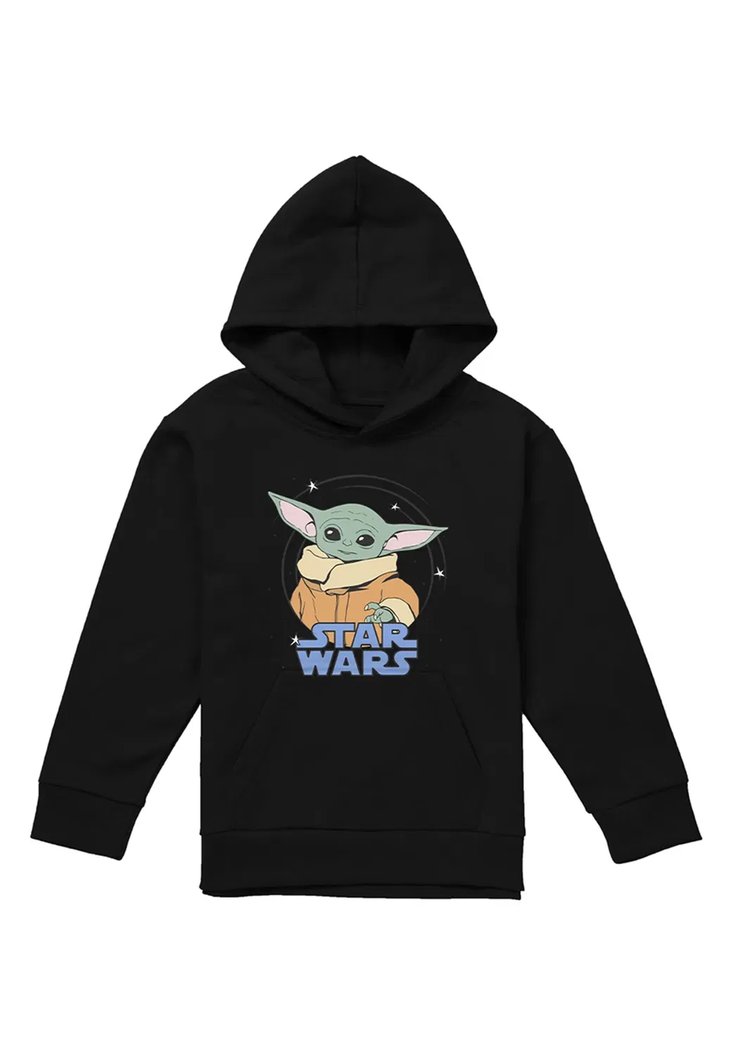 Детский худи с принтом Star Wars Grogu Spiral Disney, Black — фото 4