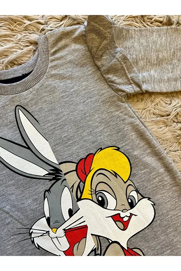 Детское платье для девочек с принтом Bugs Bunny Seasonal Girl's Dress Enes Baby, Gray — фото 2