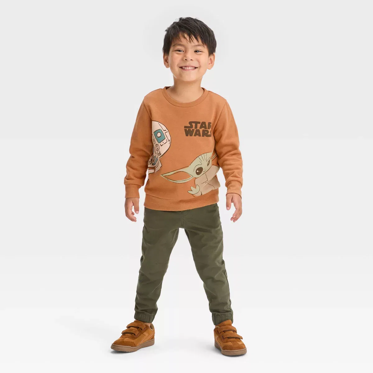 Детские штаны для мальчиков из твила Cat & Jack, Olive Green — фото 3