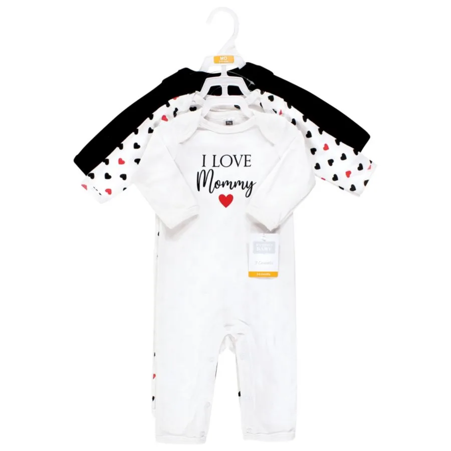 Хлопковый комбинезон для малышей Hudson Baby, girl mommy красный черный — фото 2