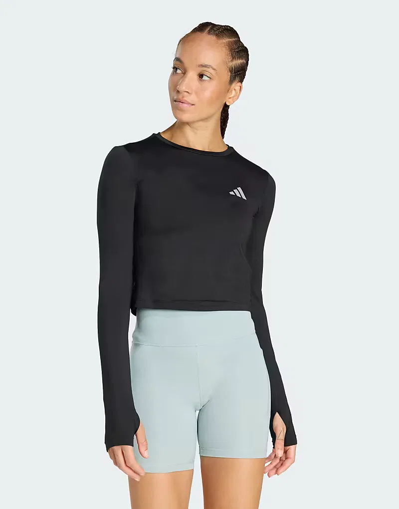 Лонгслив Adi365 running essentials Adidas Performance, черный