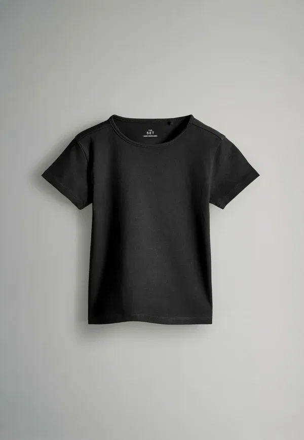 Футболка хлопковая Regular fit-5 pack short sleeve crew neck - basic t-shirt The Set Grey, черный/серый — фото 2