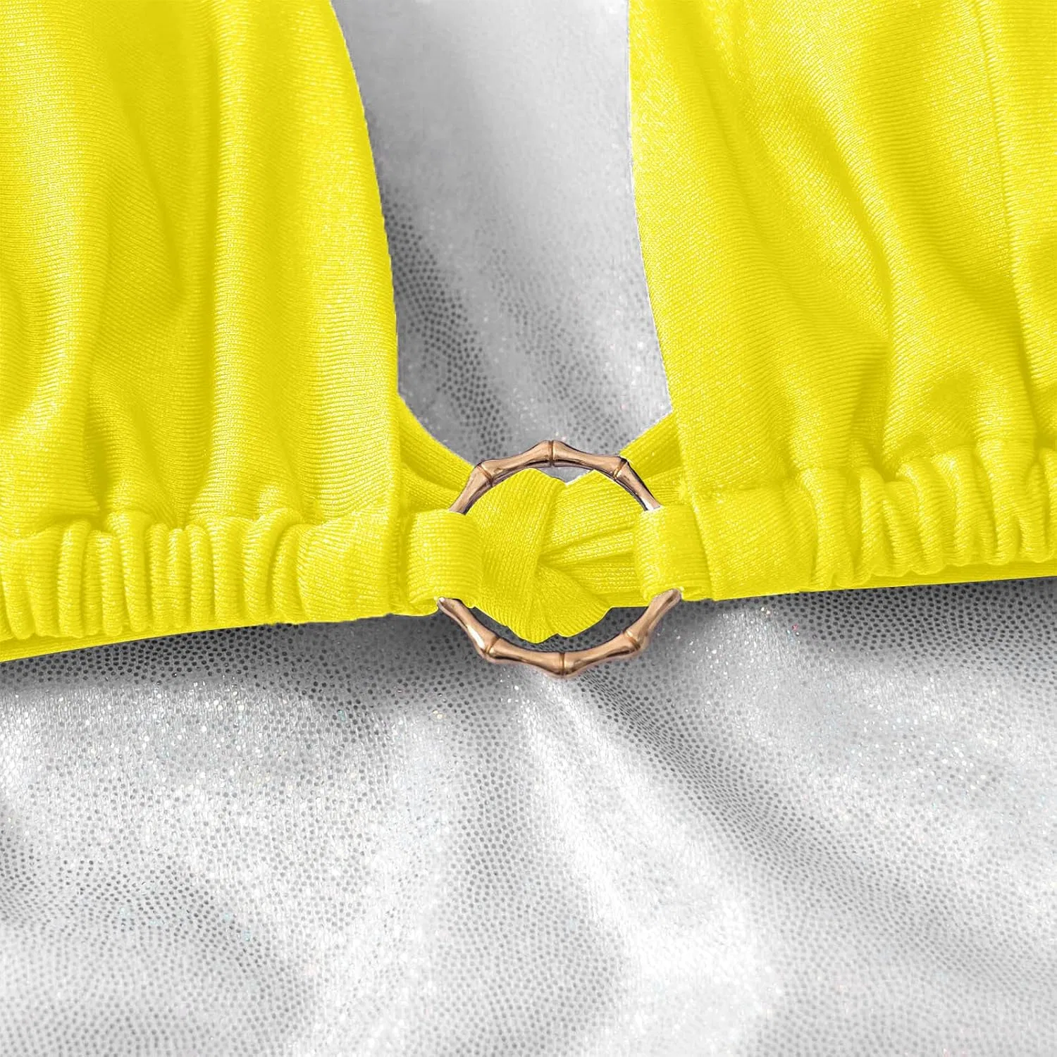 Женский бикини-комплект с треугольными чашками Generic, Yellow — фото 3