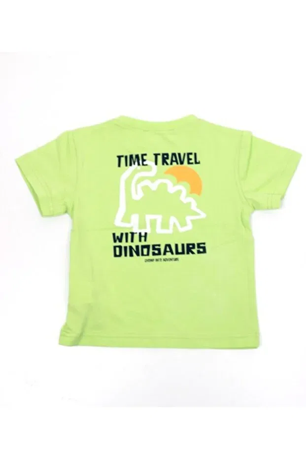 Детская футболка для мальчиков с коротким рукавом с принтом Nk Kids, Green — фото 2