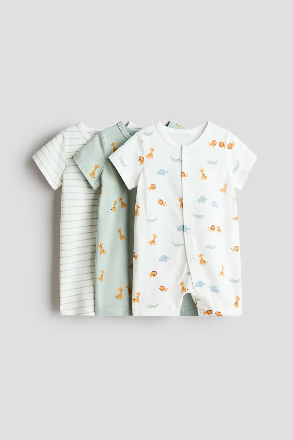 Комплект из 3 коротких пижам H&M, Hellgrün/Tiere