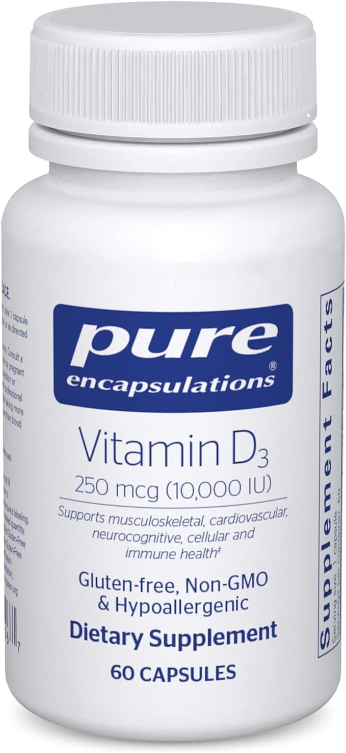 

Pure Encapsulations Витамин D3 250 мкг (10 000 МЕ) — 60 капсул