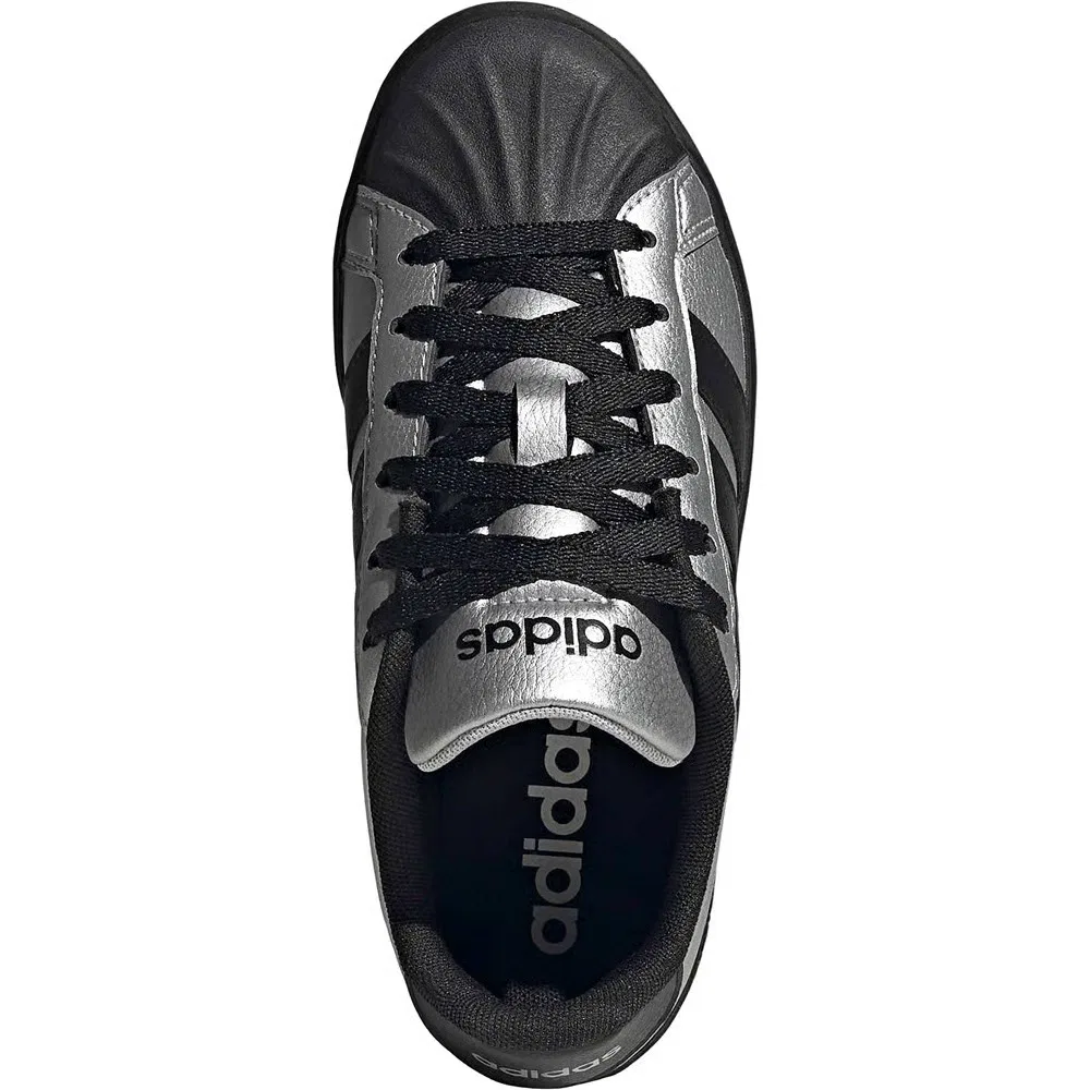 Детские кроссовки Streettalk Adidas, Silver/Black/Silver — фото 4